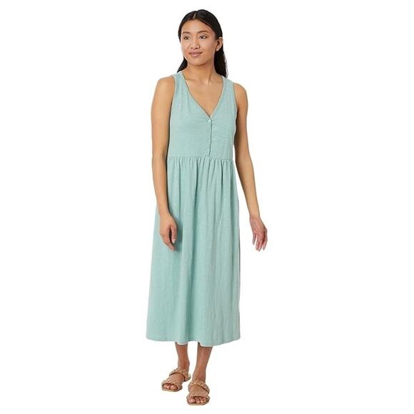 PACT Relaxed Slub Henley Tank Dress Sky Blue Large L - Picture 11 of 12